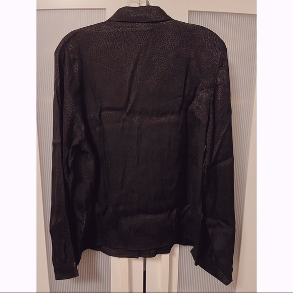 NWOT Anine Bing Lilah Print Blouse Black Snake Print - Picture 13 of 14